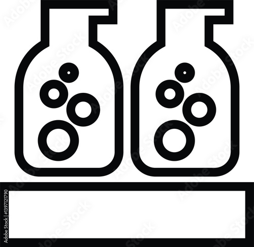Bottle vector outline. soap bottle - shampoo bottle - Liquid soap - shower gel - lotion.
