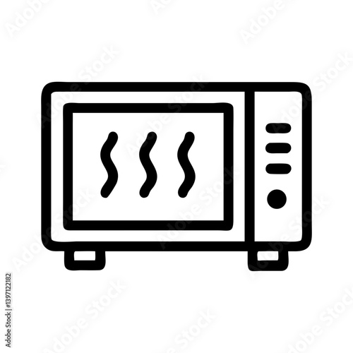 Microwave Oven Heating Food Icon Design