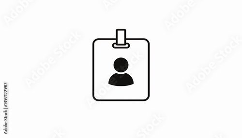 Employee badge icon – identification card symbol for staff and access control