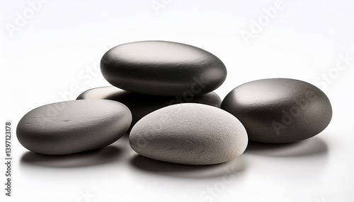 zen stones on white background