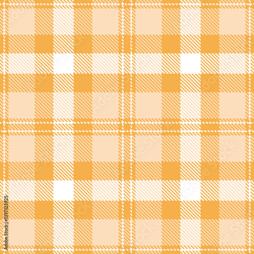 Plaid pattern seamless. Highland butterscotch & Autumn white Tartan Textile Design. 