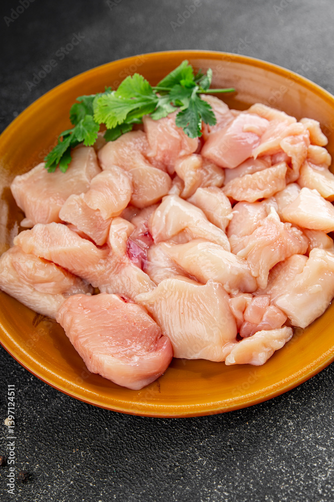 Chicken raw meat pieces of meat poultry tasty fresh delicious gourmet food background on table rustic food top view copy space keto and paleo diet Chicken raw meat pieces of meat poultry tasty fresh delicious gourmet food background on table rustic food top view copy space keto and paleo diet