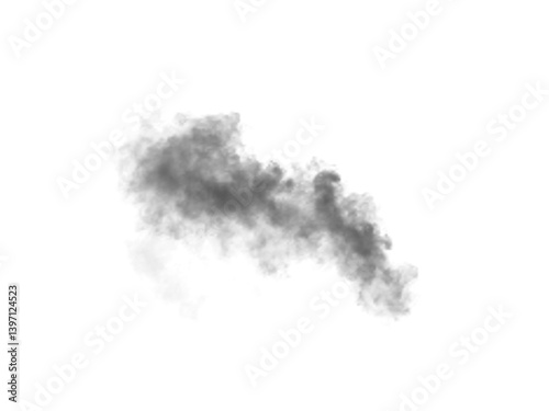 PNG smooth black smoke wave. Abstract burning swirl shape with light and motion effect. Curved pattern with magic air flow. Isolated artistic fume design, royalty-free PNG