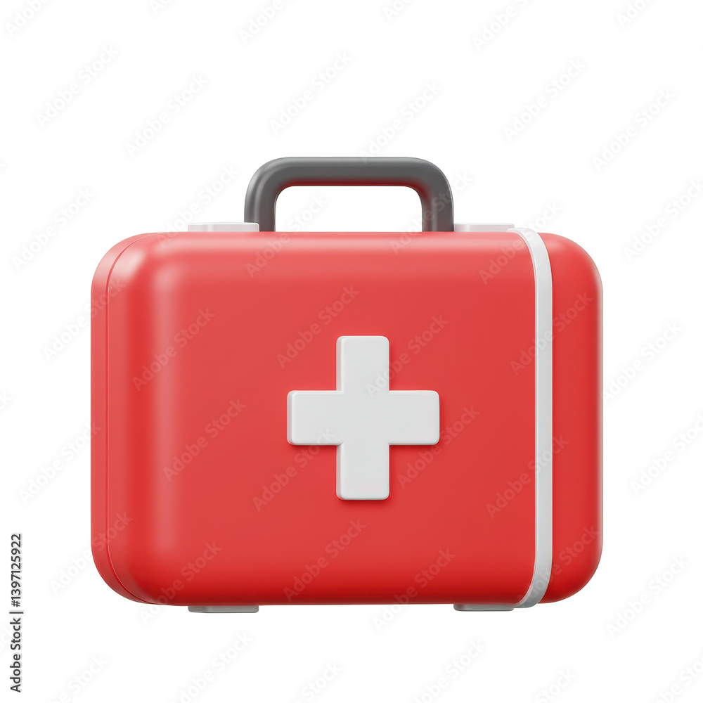Medical Aid Kit with Handle and Cross Symbol Medical Aid Kit with Handle and Cross Symbol