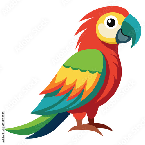 Parrot bird isolated on white background