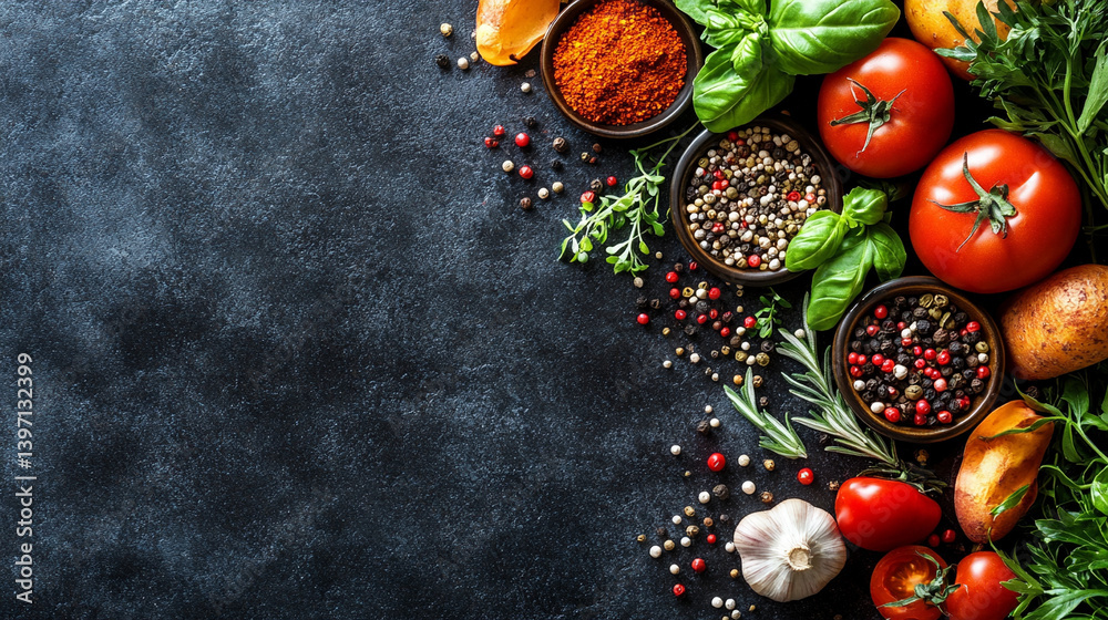 Fresh ingredients arranged for a vibrant culinary creation Fresh ingredients arranged for a vibrant culinary creation