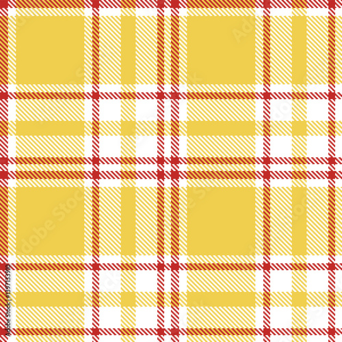 Classic white Seamless Tartan with Fire scarlet accents Textile Design