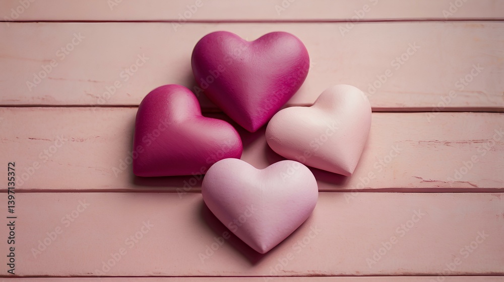 Fototapeta premium pink heart on wooden background