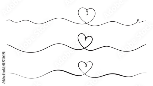 Romantic Heart Line Dividers Collection
