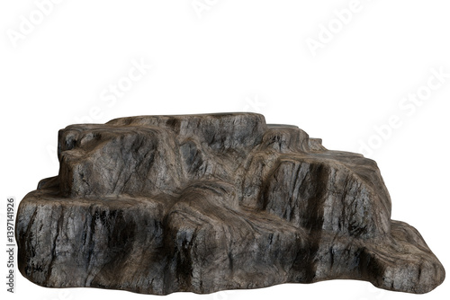 Decorative rock for landscaping or aquarium.  Realistic textured stone piece