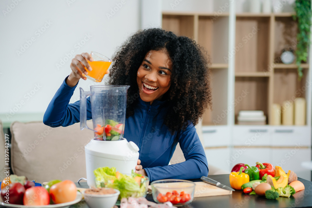 Healthy cooking, featuring fresh fruits, vegetables, and a blender. Perfect for themes of nutrition, wellness Healthy cooking, featuring fresh fruits, vegetables, and a blender. Perfect for themes of nutrition, wellness