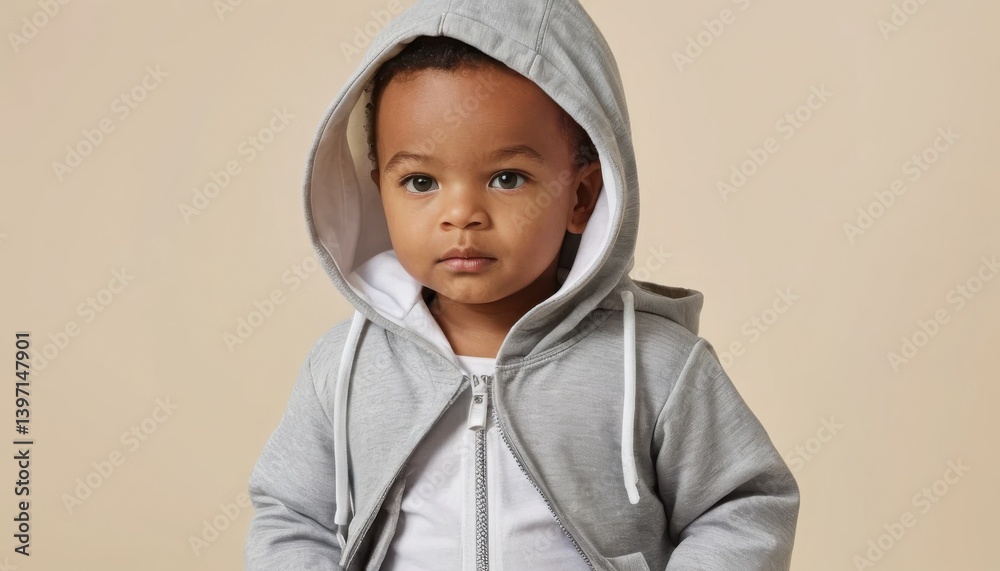 Portrait of Innocence: A captivating studio portrait of a curious toddler, garbed in a cozy hoodie and a gaze that invites warmth, innocence, and unconditional love. Portrait of Innocence: A captivating studio portrait of a curious toddler, garbed in a cozy hoodie and a gaze that invites warmth, innocence, and unconditional love.
