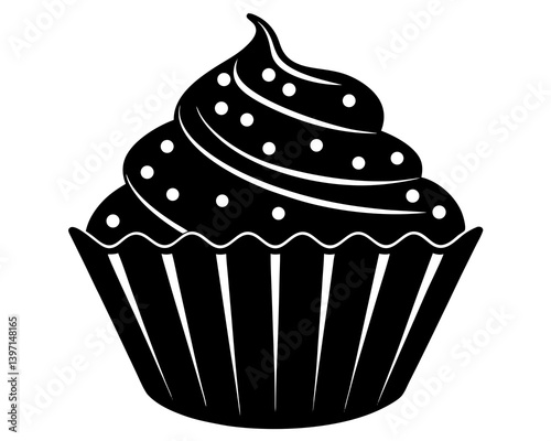 Cupcake silhouette vector illustration
