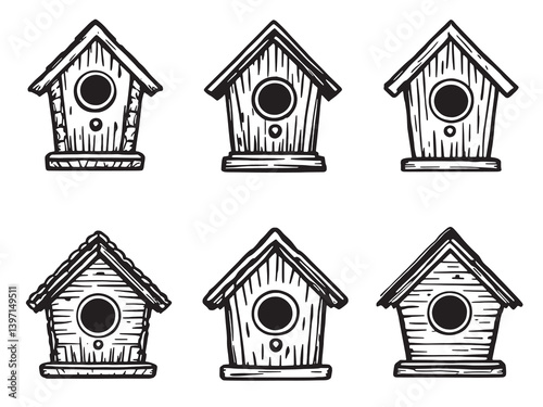 Birdhouse Minimalist Design Set