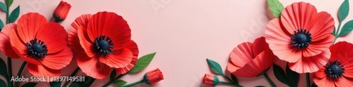 Intricate crepe paper poppy, layered petals, soft texture , DIY project, summer