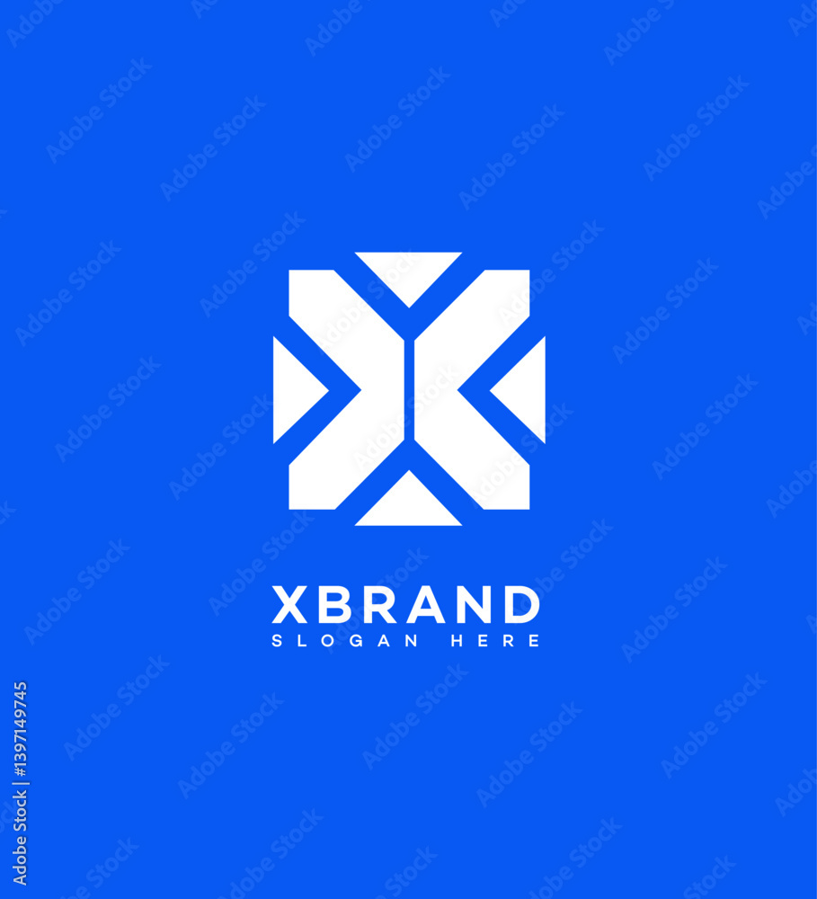 Abstract X Letter Logo Design Blue, White, Geometric, Modern Abstract X Letter Logo Design Blue, White, Geometric, Modern