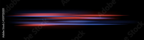 Intense speed blur. Purple and red parallel streaks move rapidly with high energy. Futuristic beam  neon trail concept.