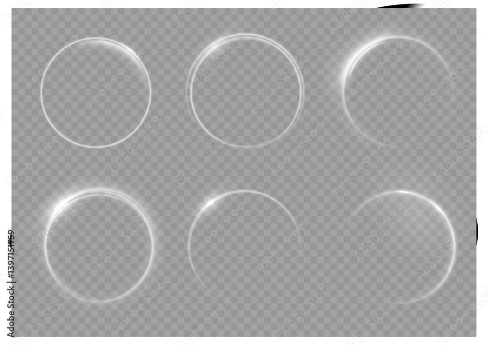 Png light line, circle swirl twirl, white spiral wave, round background abstract beam, bright circulation curve, effect energy flare