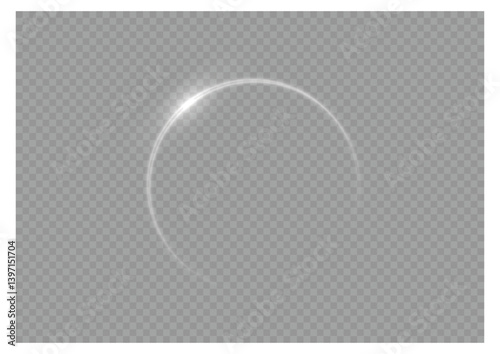 Png light line, circle swirl twirl, white spiral wave, round background abstract beam, bright circulation curve, effect energy flare