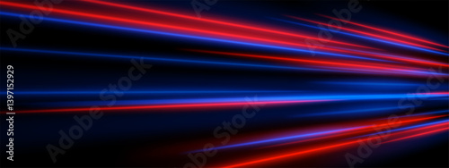 Red and blue laser lines. Sharp directional glow beams with motion blur and center focus. Fast light burst.