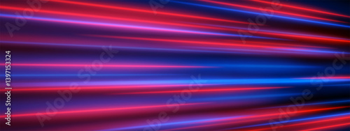 Red and blue laser lines. Sharp directional glow beams with motion blur and center focus. Fast light burst.