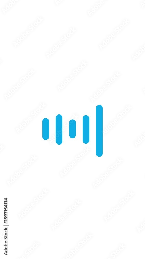 Light blue sound wave animation on white background, vertical video Light blue sound wave animation on white background, vertical video
