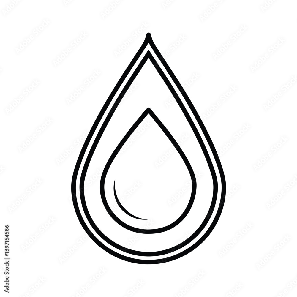 Fototapeta premium Water Drop Outline Illustration Vector Element Isolated On White Background