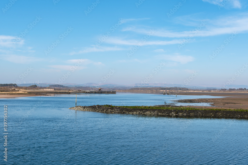Irvine Harbour in Ayrshire Scotland looking over to Ardeer Peninsula Irvine Harbour in Ayrshire Scotland looking over to Ardeer Peninsula