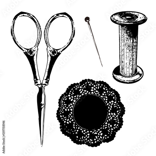 アンティークな手芸用品