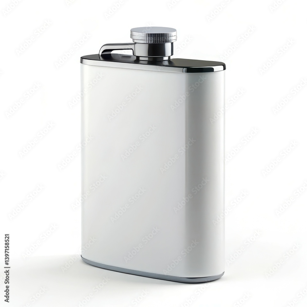 Sleek white flask silver cap perfect gift idea Sleek white flask silver cap perfect gift idea