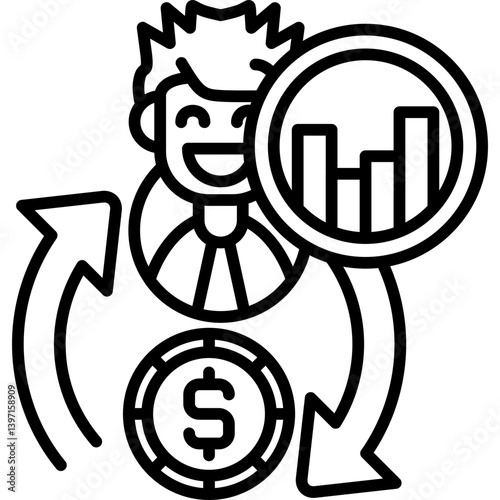 Stock Exchange Icon Vector Element