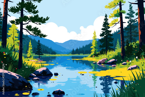 lake arrowhead lake, pine trees 