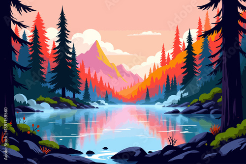 lake arrowhead lake, pine trees 
