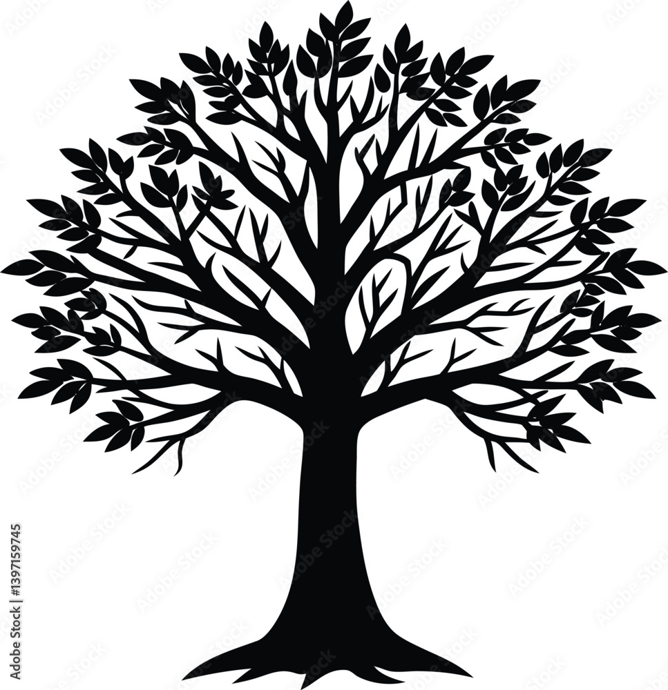 Obraz premium tree silhouette on white background