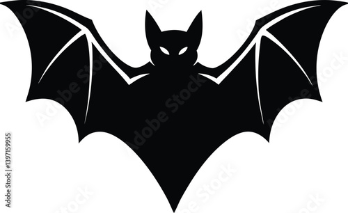 bat silhouettee on white background
