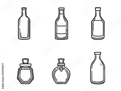 Bottle Clear Vision Black Line Art Design