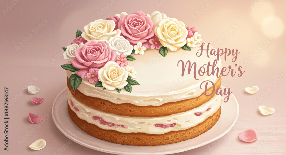 Mother's Day Card with Elegant Floral Design Mother's Day Card with Elegant Floral Design