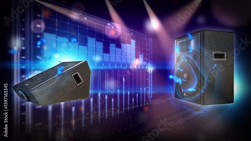 Speakers disco nightclub background