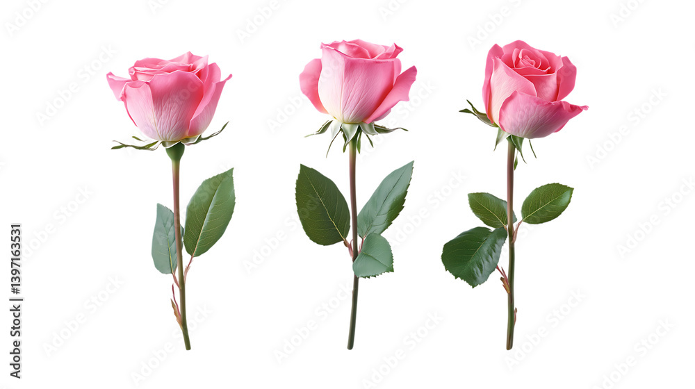 Pack of Rose Set Against Transparent Background for Floral or Decorative Design Projects Pack of Rose Set Against Transparent Background for Floral or Decorative Design Projects