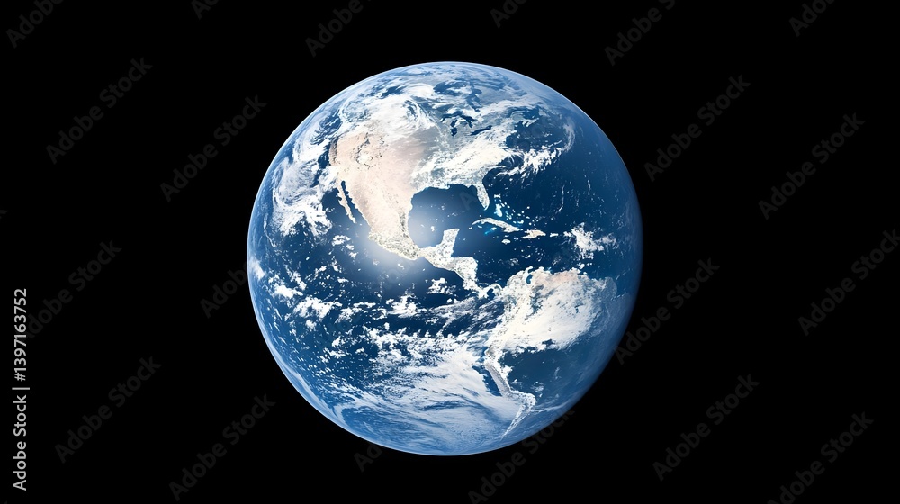 Stunning View of Earth from Space Highlighting Natural Beauty Stunning View of Earth from Space Highlighting Natural Beauty