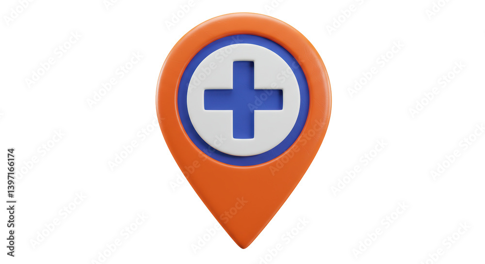 Isolated Medical Location Marker Isolated Medical Location Marker