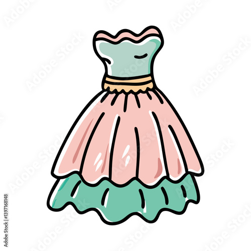tulle dress icon, tulle dress vector illustration-simple illustration of tulle dress, perfect for tulle dress logos and icons