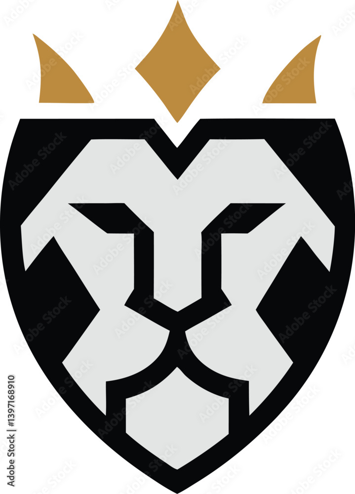 Royal Lion Head Logo with Crown – Elegant and Bold Vector Design Royal Lion Head Logo with Crown – Elegant and Bold Vector Design