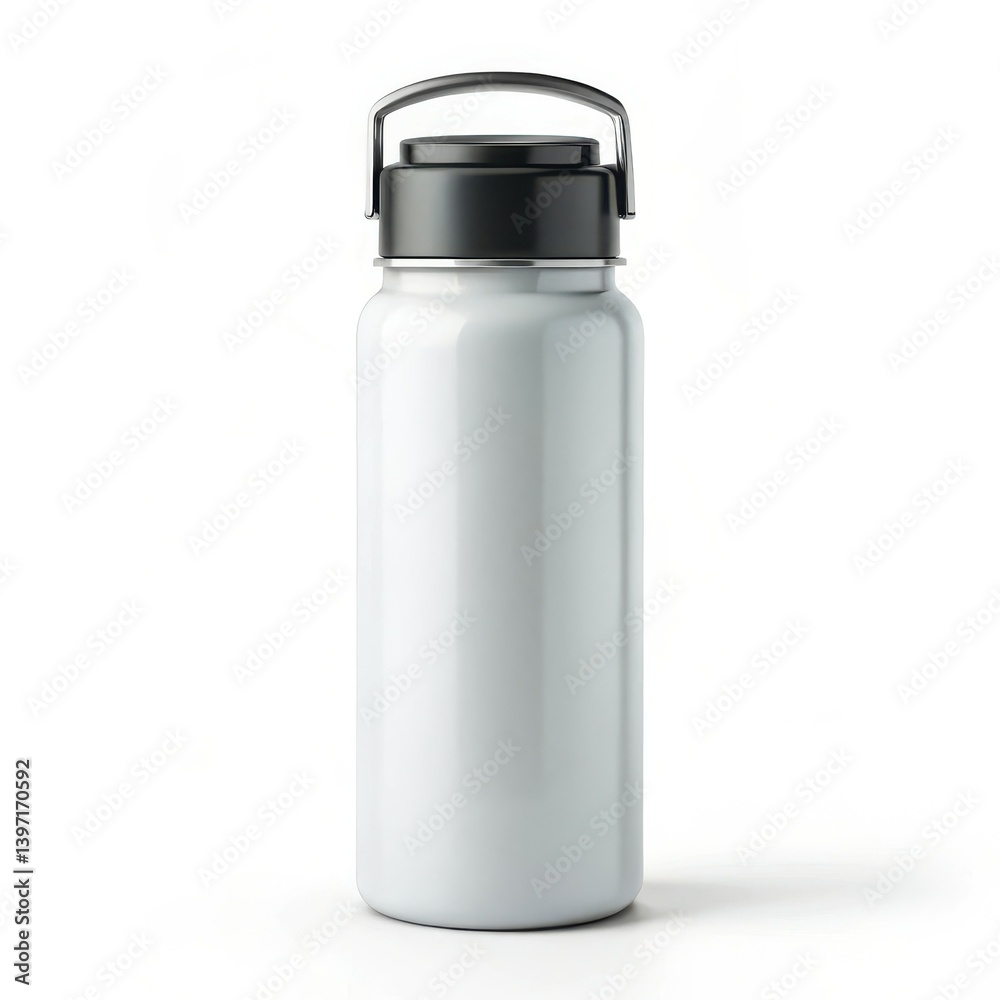 Sleek white water bottle perfect for hydration on the go Sleek white water bottle perfect for hydration on the go