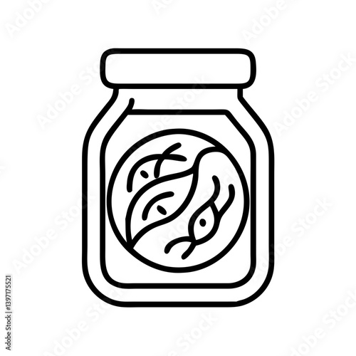 Herbal remedy in jar vector illustration, organic medicine and natural treatment icon