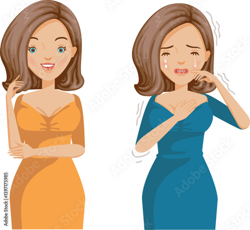 Twin Girls With Different Moods