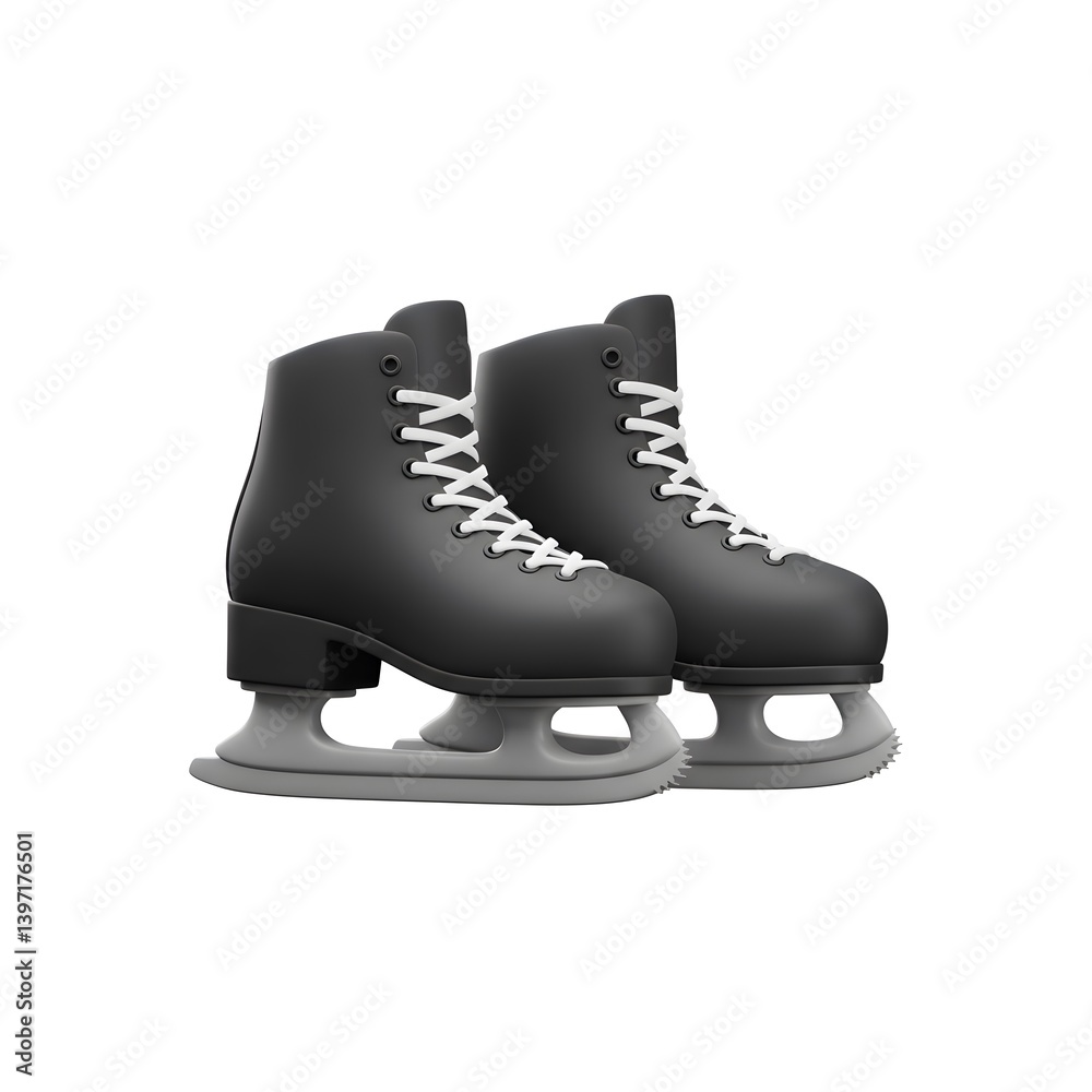 Elegant Black Ice Skates Ready for Winter Fun on Frozen Lake. Perfect for Ice Skating Enthusiasts and Winter Sports Lovers Elegant Black Ice Skates Ready for Winter Fun on Frozen Lake. Perfect for Ice Skating Enthusiasts and Winter Sports Lovers