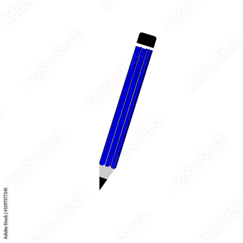 blue pencil isolated on white