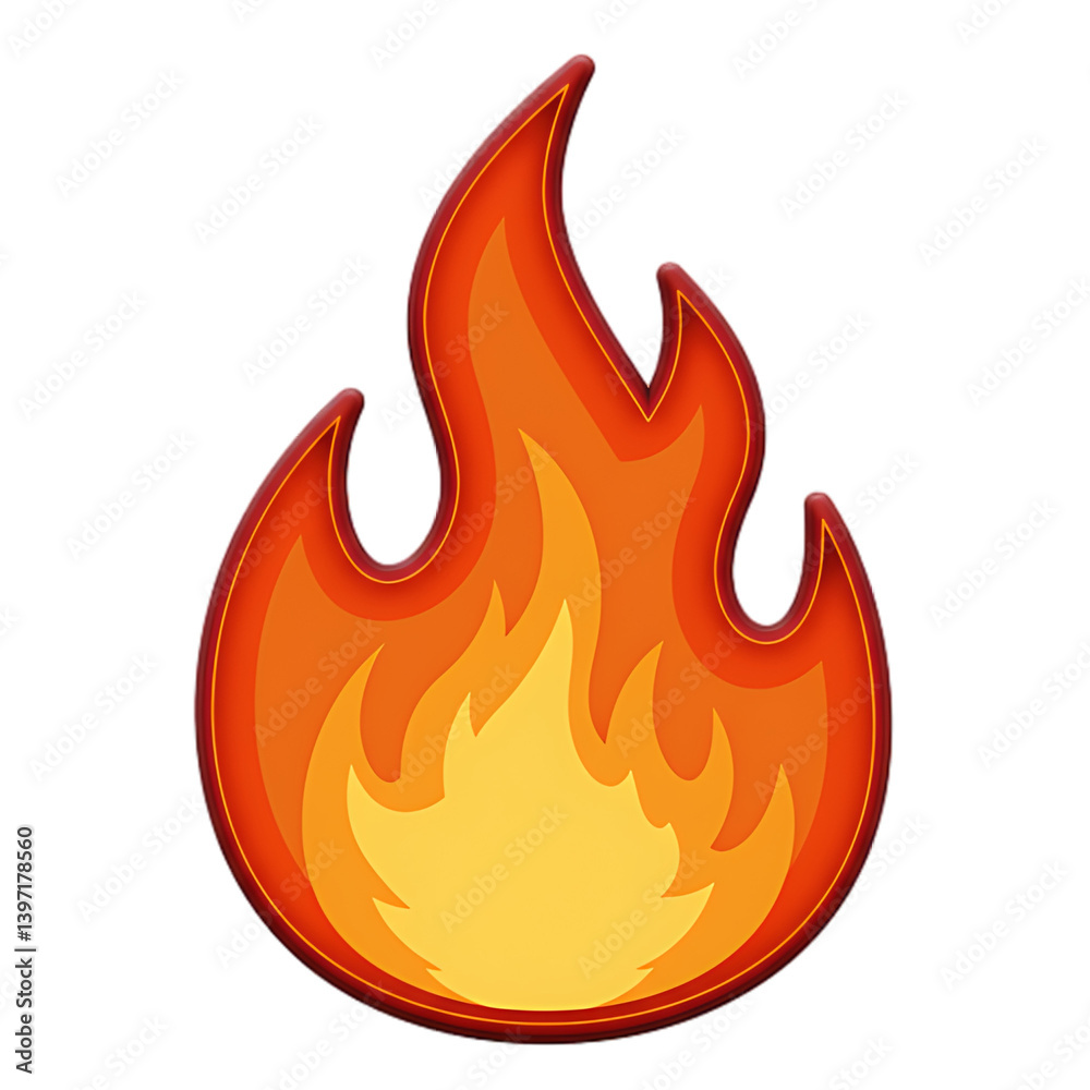 A fiery emblem of passion and energy, burning brightly with warm orange and yellow hues. A fiery emblem of passion and energy, burning brightly with warm orange and yellow hues.