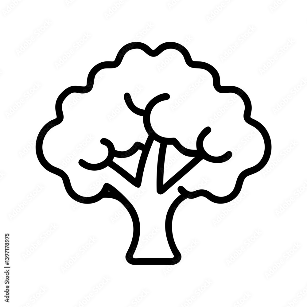 Illustration of a simple tree drawing isolated on white background vector art Illustration of a simple tree drawing isolated on white background vector art